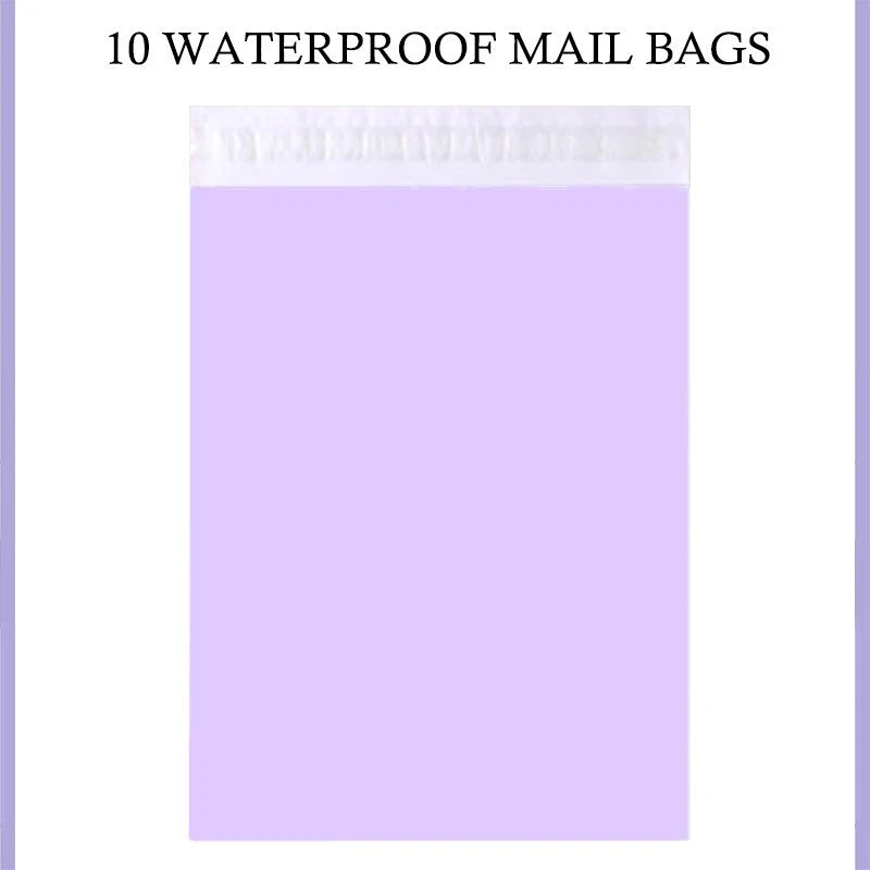 8x12 inch purple waterproof mailing bag, strong adhesive seal, tear resistant