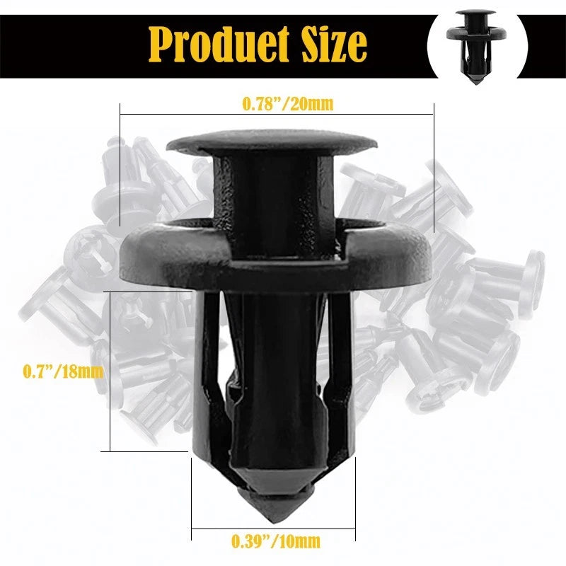 400-piece bumper retainer clip (B01) | 10mm automotive plastic rivet fasteners
