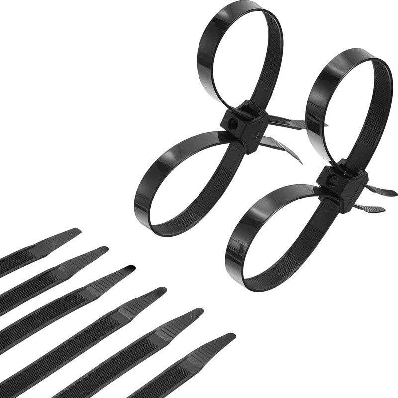 20PCS zipper tie  disposable double police lock cuff elastic nylon bundle