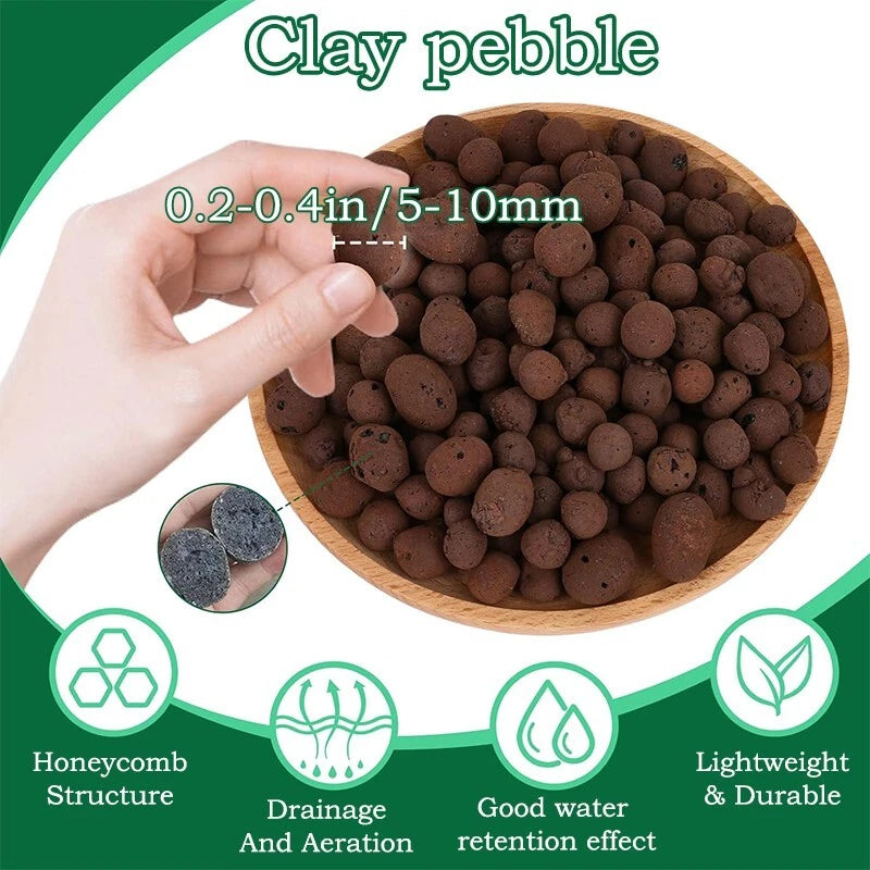 Organic expanded clay pebbles -5-10 millimeters, suitable for indoor plants
