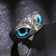 Adjustable Demon Owl Eye Ring - Gothic Animal Jewelry with Lucky Symbol