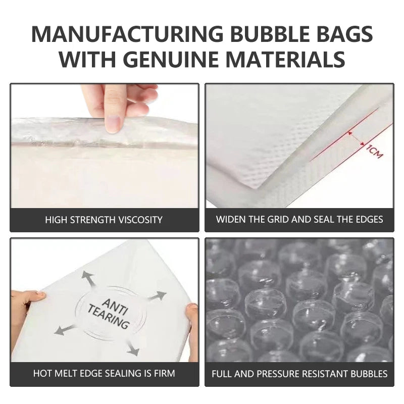 White Bubble Envelopes 7.25x11 Inch Shockproof Express Packaging 100 Packs