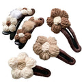 5-piece Elegant wool Large Flower Hair Duck Wallet and Hairpin Set - Ladies