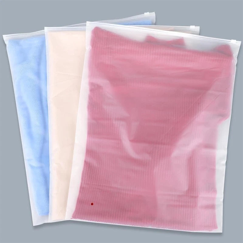 Clothing Shipping Packaging Bags — 20pcs, 12x14 in , Frosted Zipper Plastic Bags