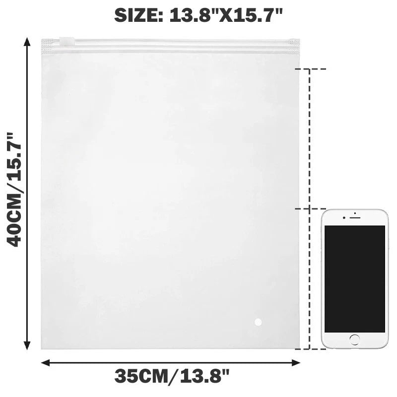 Clothing Shipping Packaging Bags — 20pcs, 14X16 in , Frosted Zipper Plastic Bags