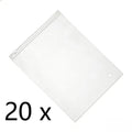 20 frosted zipper garment bags, 10x14in, bulk packaging, with ventilation holes.