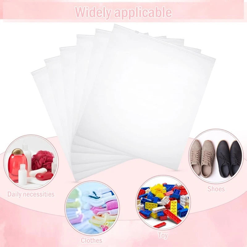 20 frosted zipper garment bags, 7x8in, bulk packaging, with ventilation holes.