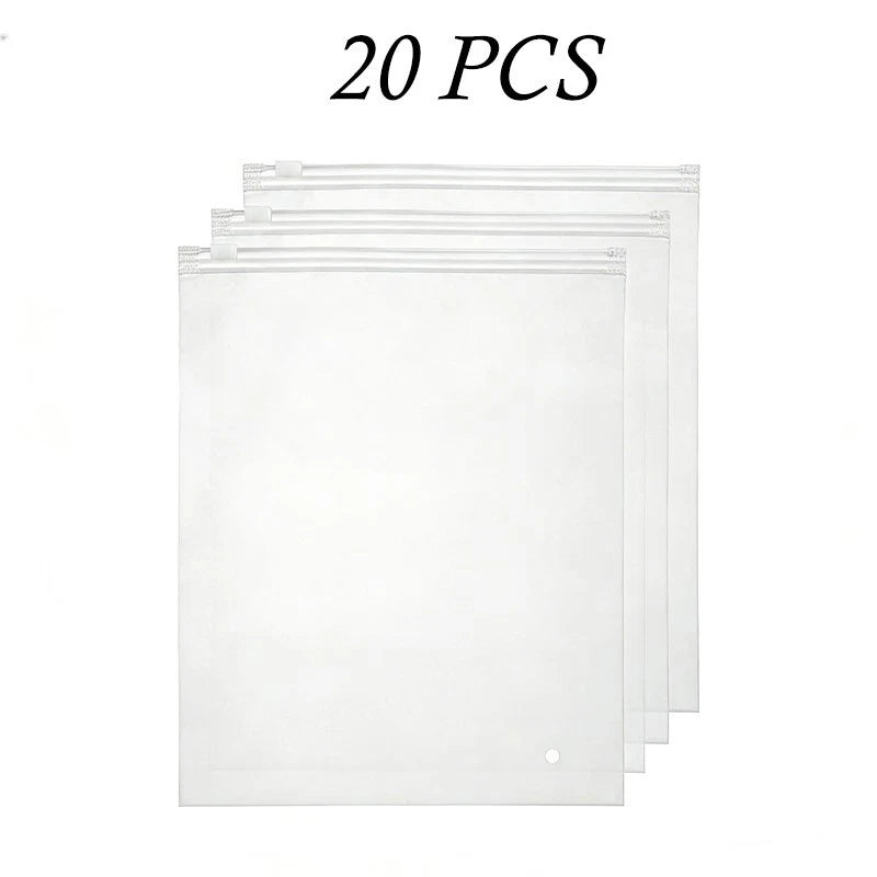 Clothing Shipping Packaging Bags — 20pcs, 12x14 in , Frosted Zipper Plastic Bags