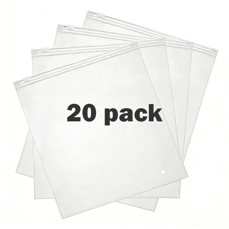 Clothing Shipping Packaging Bags — 20pcs, 14X16 in , Frosted Zipper Plastic Bags