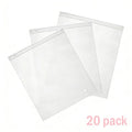 20 frosted zipper garment bags, 7x8in, bulk packaging, with ventilation holes.